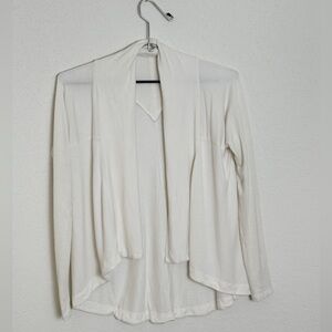Athleta Lightweight Wrap Cardigan White Open Front Active Lounge XS
